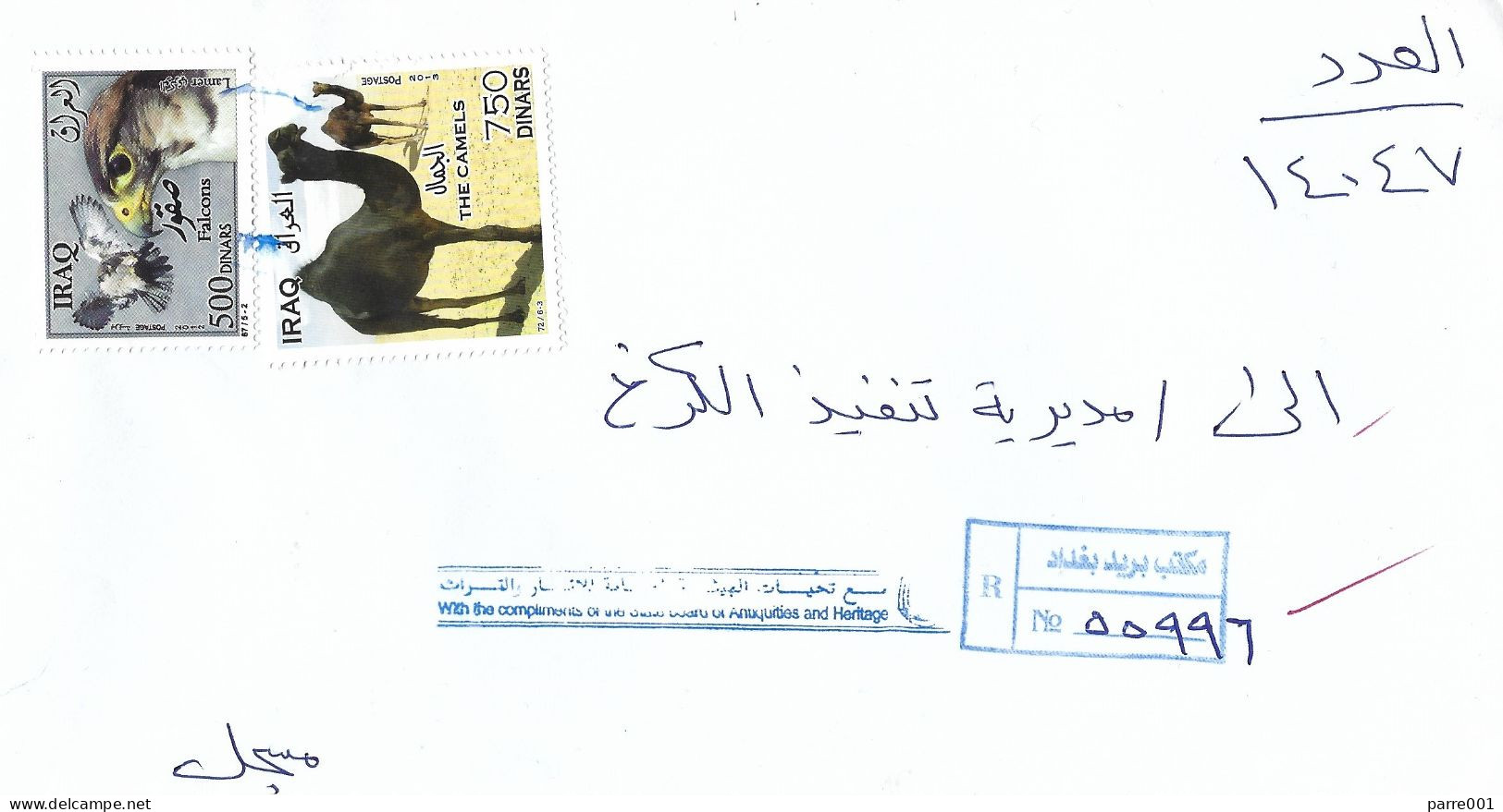 Iraq 2015 Baghdad Camel Lanner Falcon Falco Biarmicus Domestic Registered Cover - Iraq
