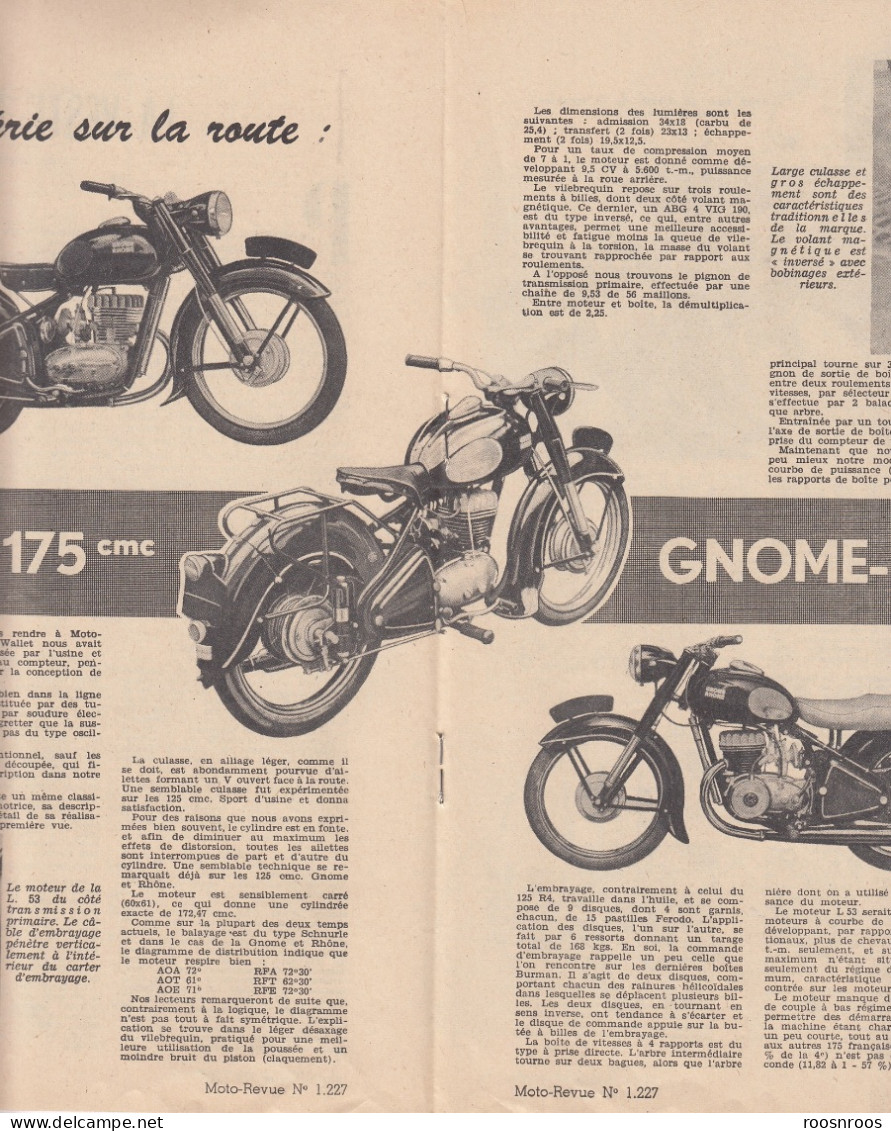 MOTO REVUE N° 1227 - 1955 -  ESSAI GNOME RHONE L35 - Motorfietsen