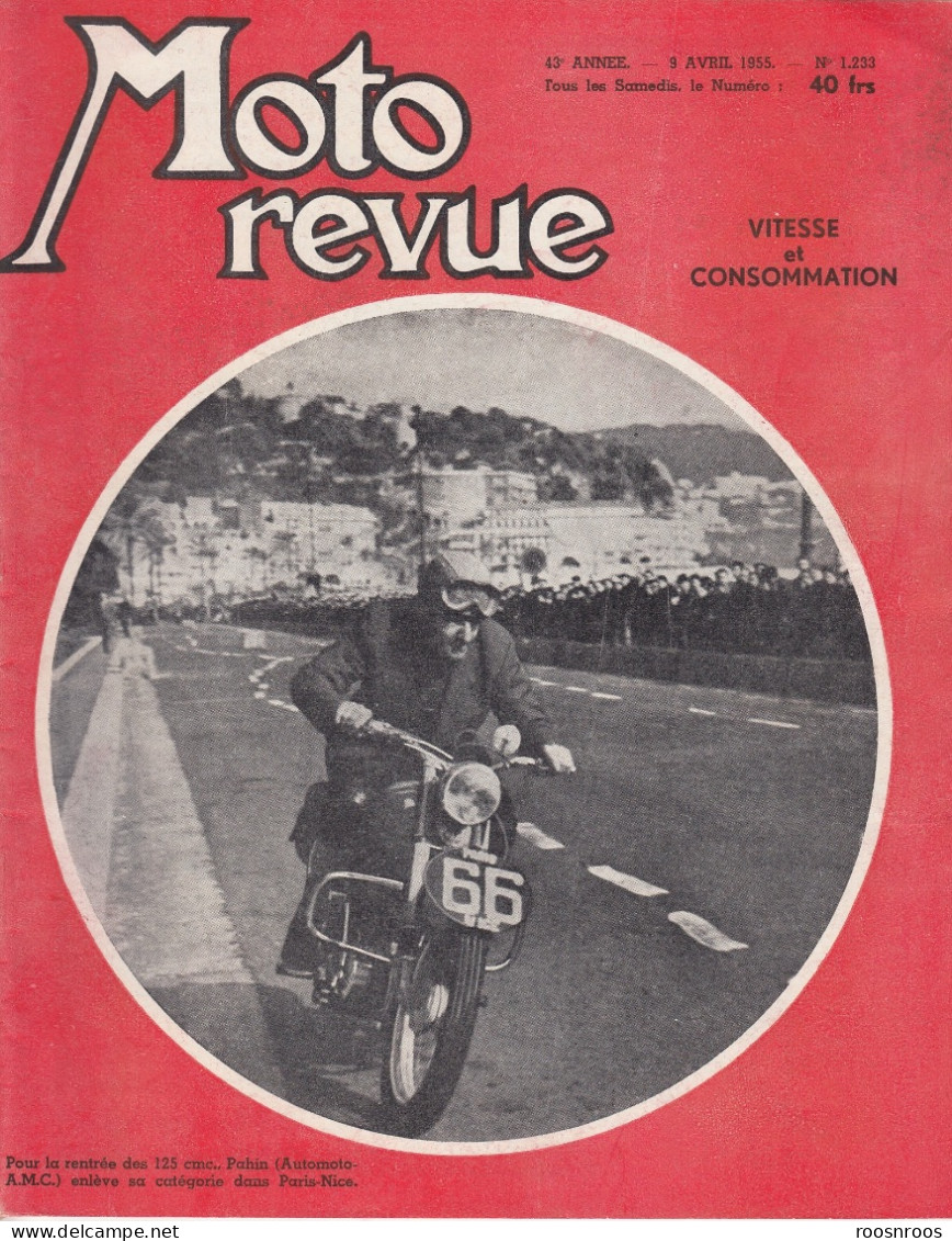 MOTO REVUE N° 1233 - 1955 -  VITESSE ET CONSOMMATION - Moto