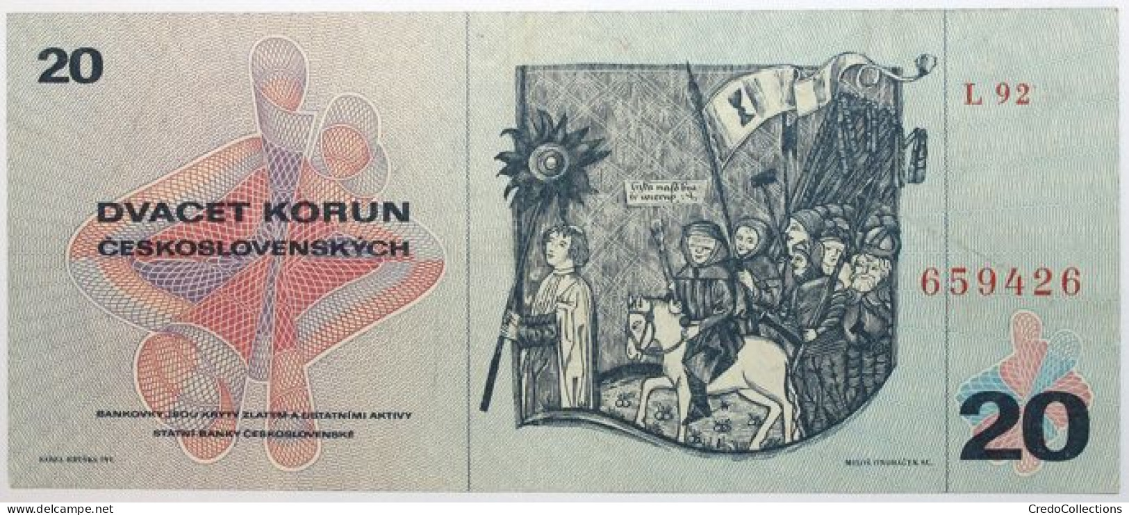 Tchécoslovaquie - 20 Korun - 1970 - PICK 92c - SPL - Tchécoslovaquie