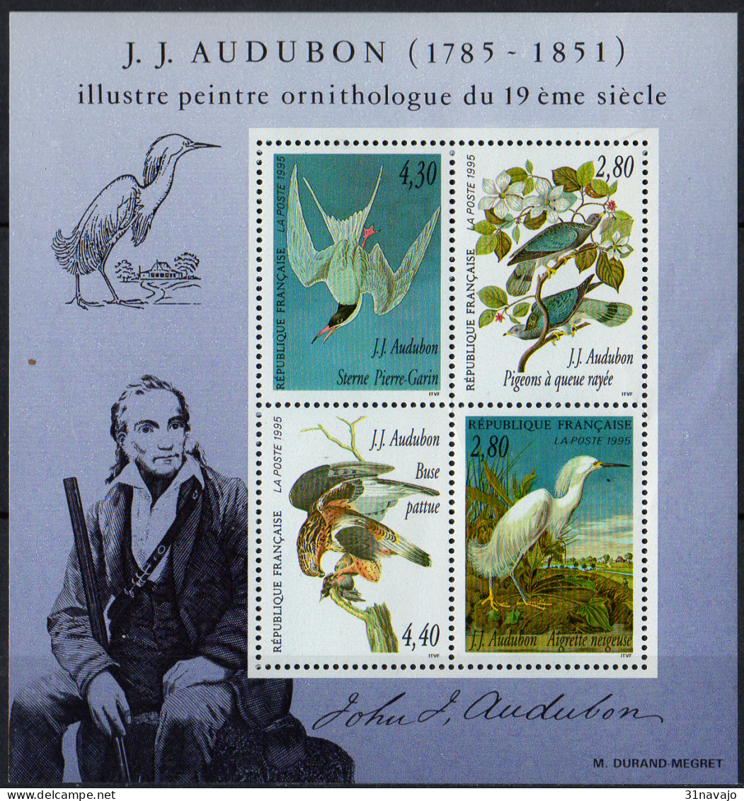 FRANCE - Arts Décoratifs 1995 :oiseaux D'Audubon Feuillet - Neufs