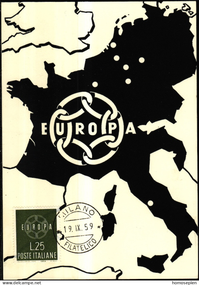 Europa CEPT 1959 Italie - Italy - Italien CM Y&T N°804 - Michel N°MK1055 - 25l EUROPA - 1959