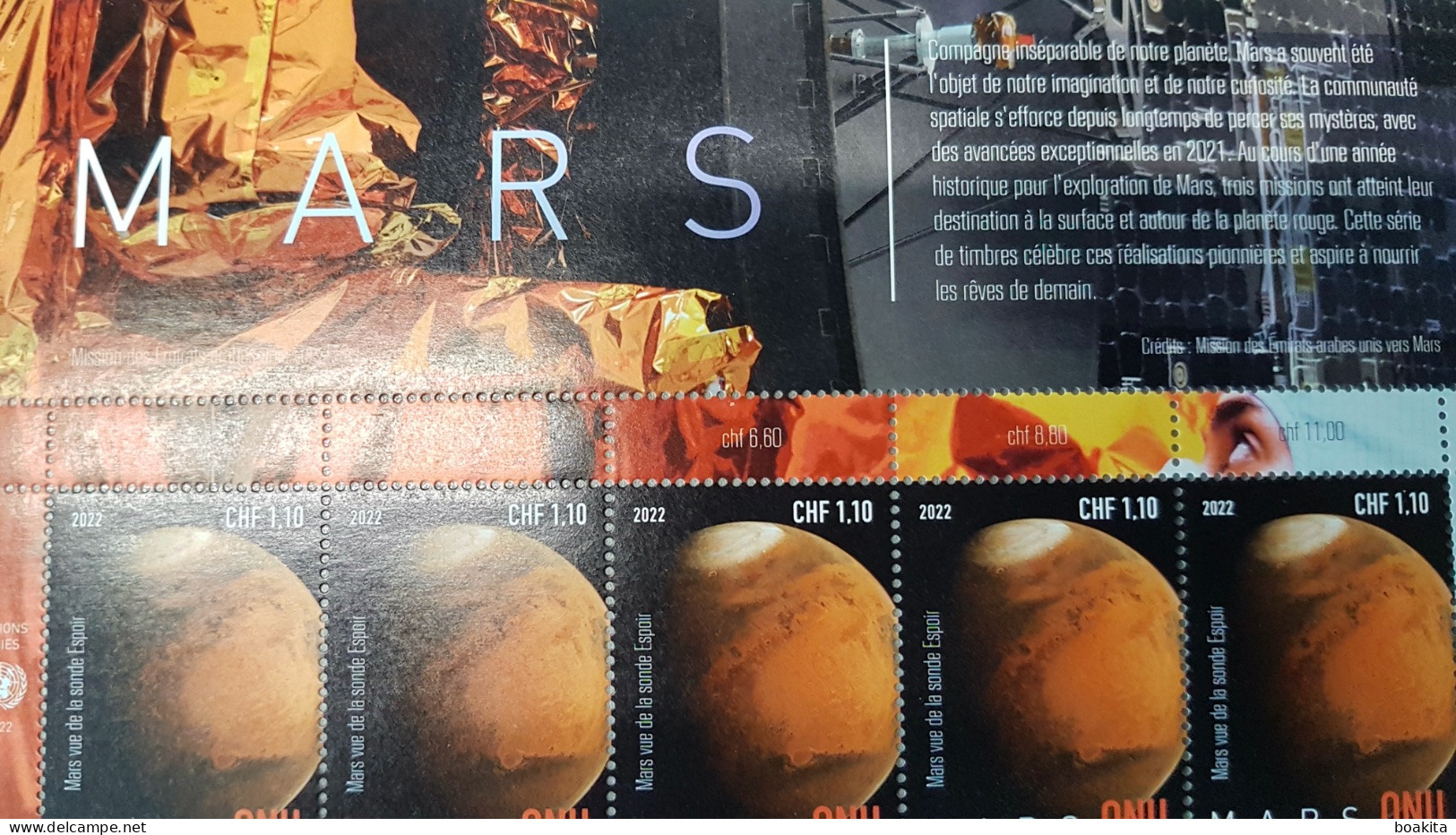 ONU Genève 2022, 9 Timbres De CHF 1.10 Provenant D'une Mini-feuille MARS - Unused Stamps