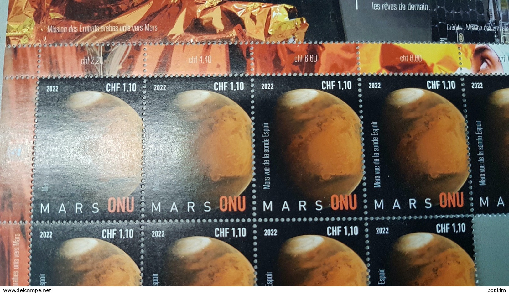 ONU Genève 2022, 9 Timbres De CHF 1.10 Provenant D'une Mini-feuille MARS - Unused Stamps