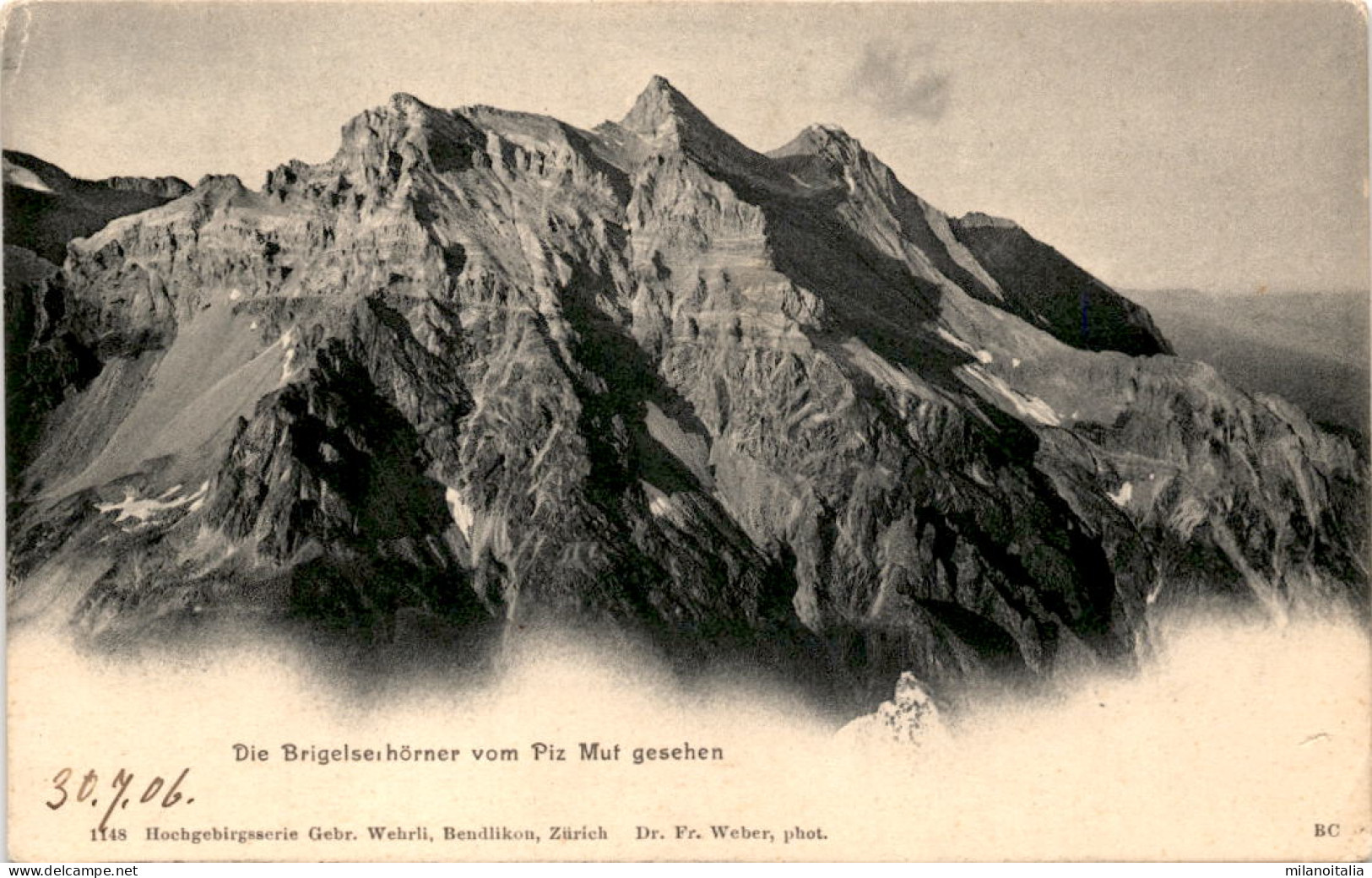 Die Brigelserhörner Vom Piz Mut Gesehen (1148) * 30. 7. 1906 - Breil/Brigels