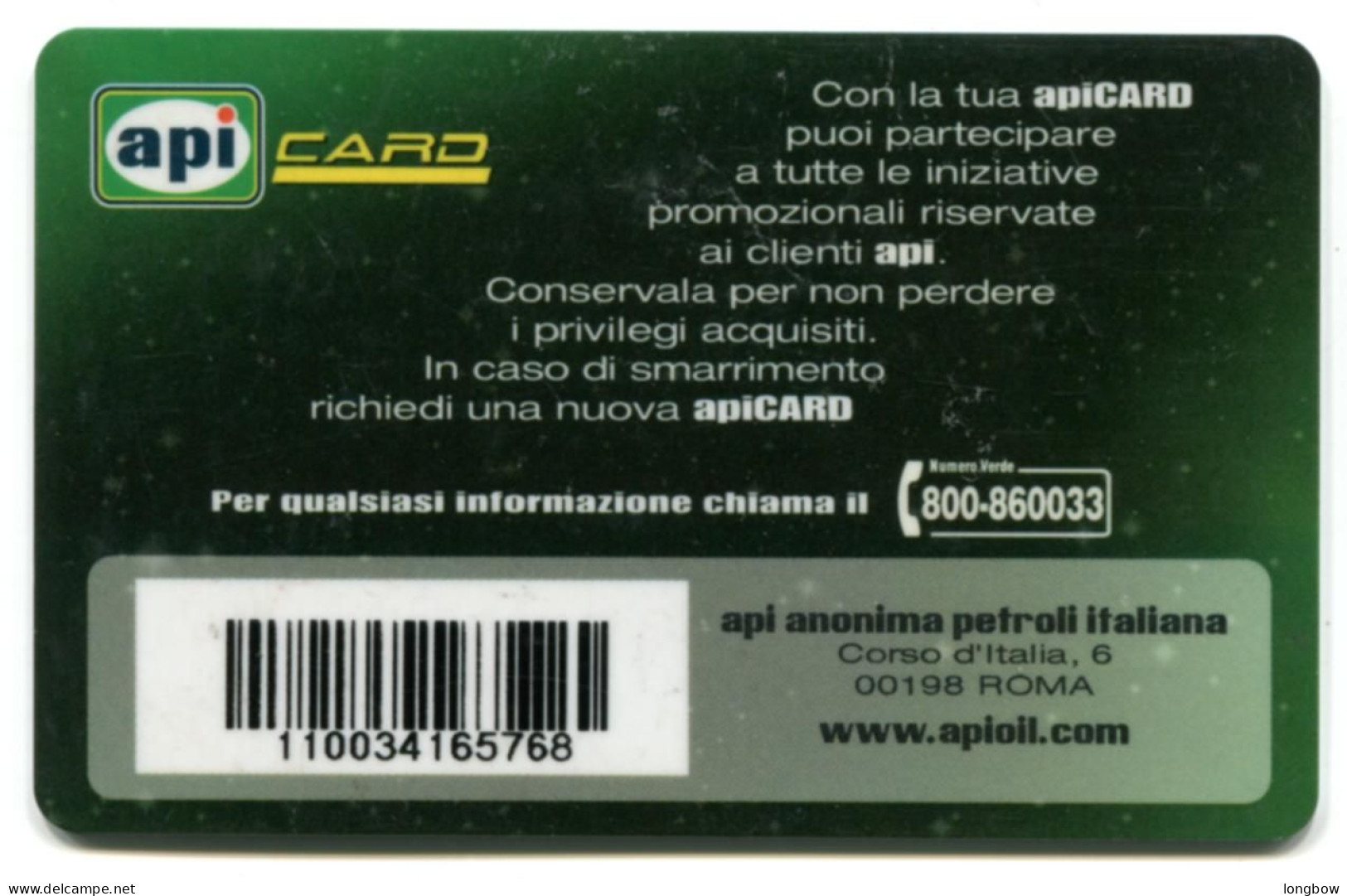 Scheda Carburante Api Card - Unclassified