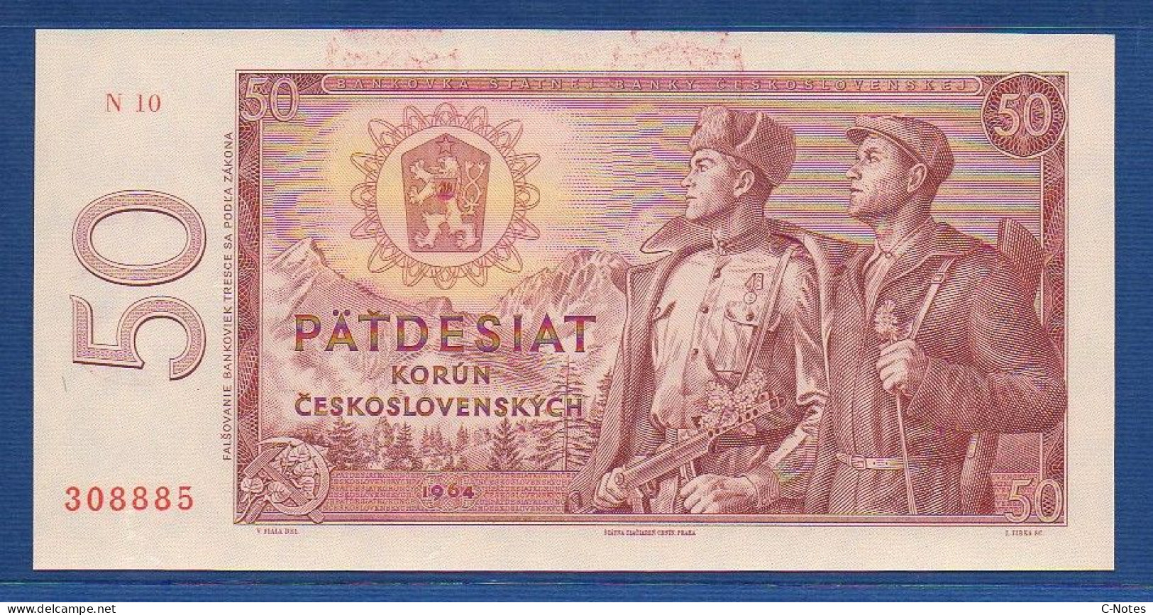 CZECHOSLOVAKIA - P.90d – 50 Korún Československých 1964 UNC, S/n N10 308885 - Tschechoslowakei