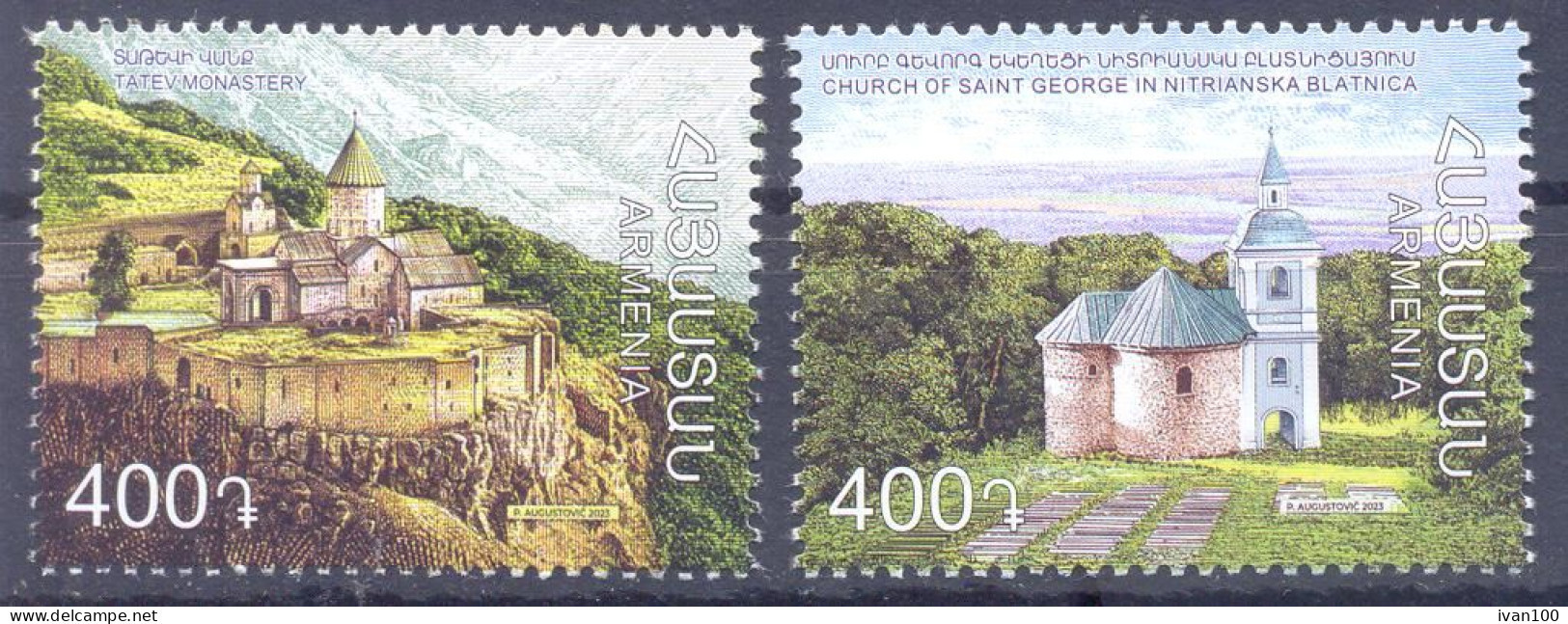 2023. Armenia,  Churches And Temples, 2v, Joint Issue With Slovakia,  Mint/** - Armenien