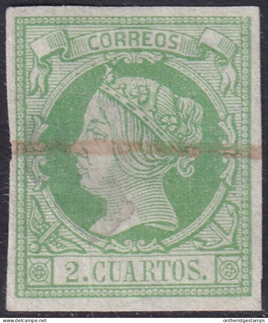 Spain 1860 Sc 49 España Ed 51 Muestra (specimen) Large Stain - Ungebraucht