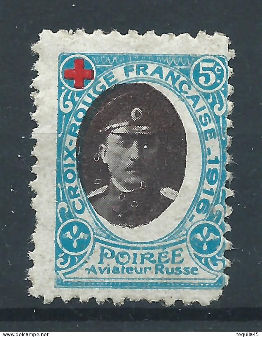 VIGNETTE AVIATION DELANDRE - FRANCE - Croix-Rouge - 1914 - 1915 -  WWI WW1 Cinderella Poster Stamp 1914 1918 War - Red Cross
