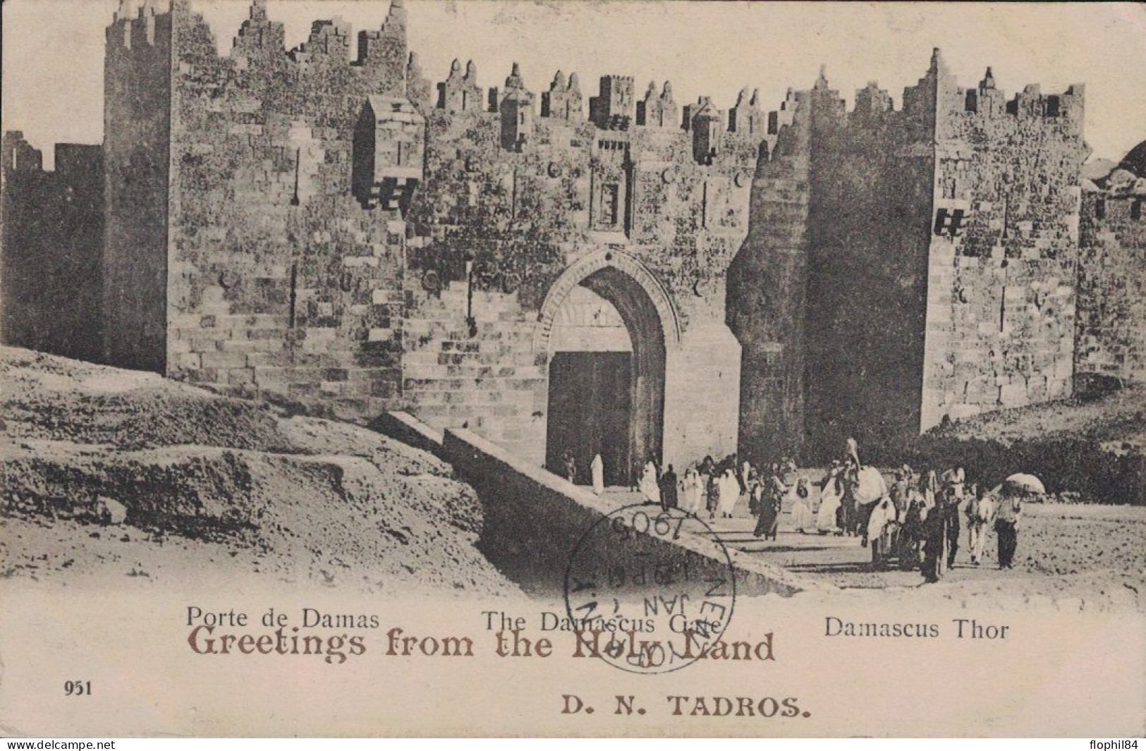 LEVANT AUTRICHIEN - JAFFA - 21 DECEMBRE 1904 - CARTE POSTALE POUR LES USA - EN ANGLAIS SALUTATIONS DE TERRE SAINTE - ARR - Levant Autrichien