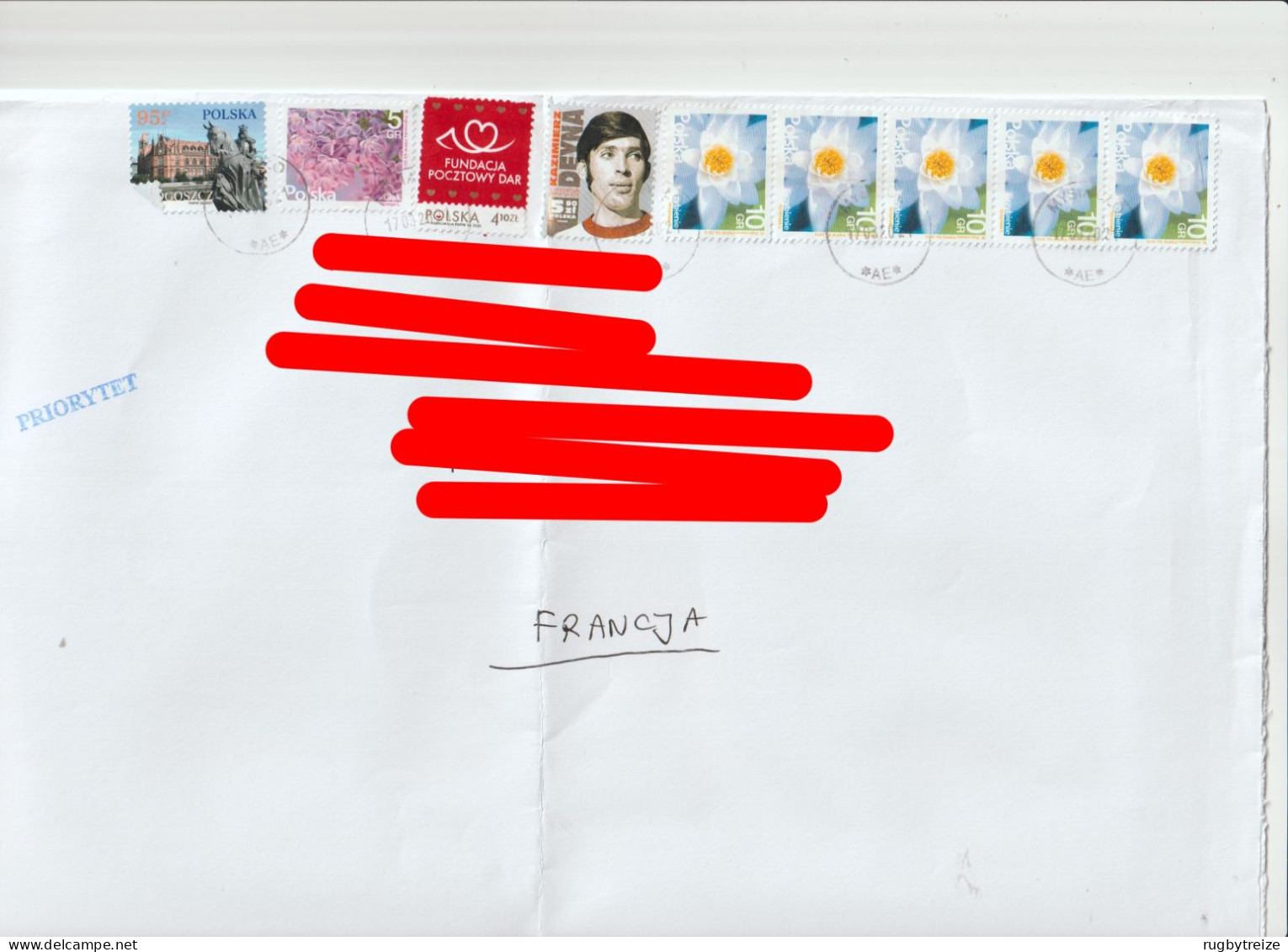 5677 Lettre Cover POLOGNE POLAND POLSKA 2021 KAZIMIERZ DEYNA FLEUR FLOWER FOOTBALL FOOT COEUR HEART - Franking Machines (EMA)