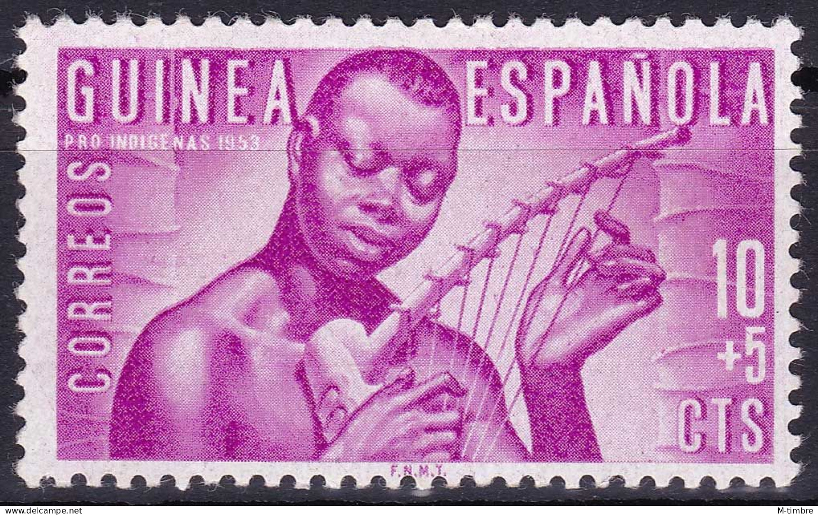 Guinée Espagnole YT 343 Mi 287 Année 1953 (MNH **) Instrument De Musique - Musique - Guinea Española