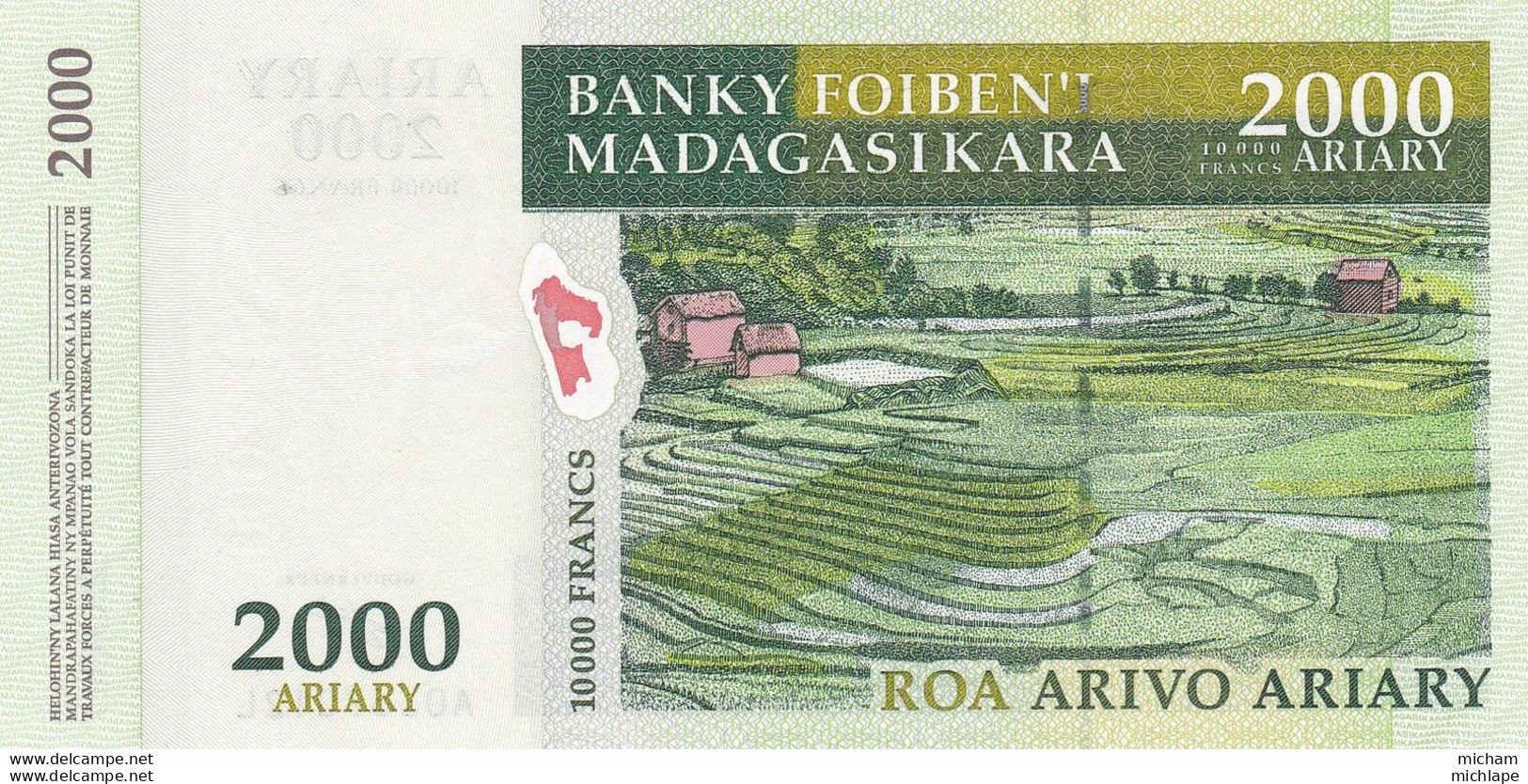 Billet De Madagascar 2000 Ariary    - Neuf - Madagascar