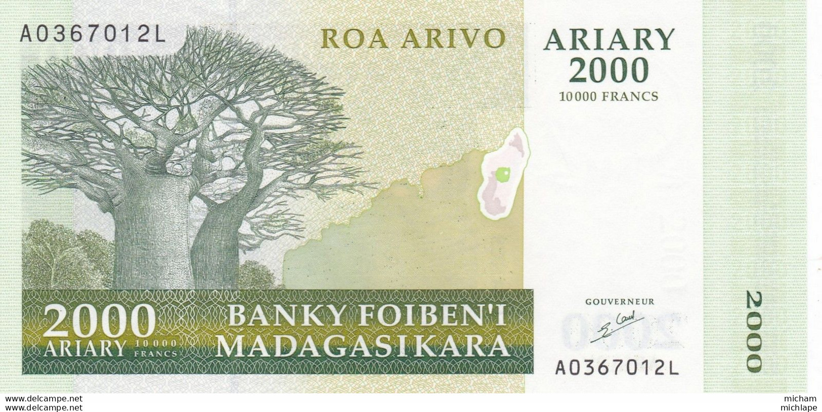 Billet De Madagascar 2000 Ariary    - Neuf - Madagascar