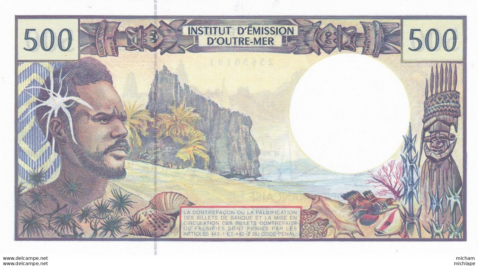 Billet 500 Francs  Institut D'émission D'outre Mer  - G . 011 - Neuf - Territori Francesi Del Pacifico (1992-...)