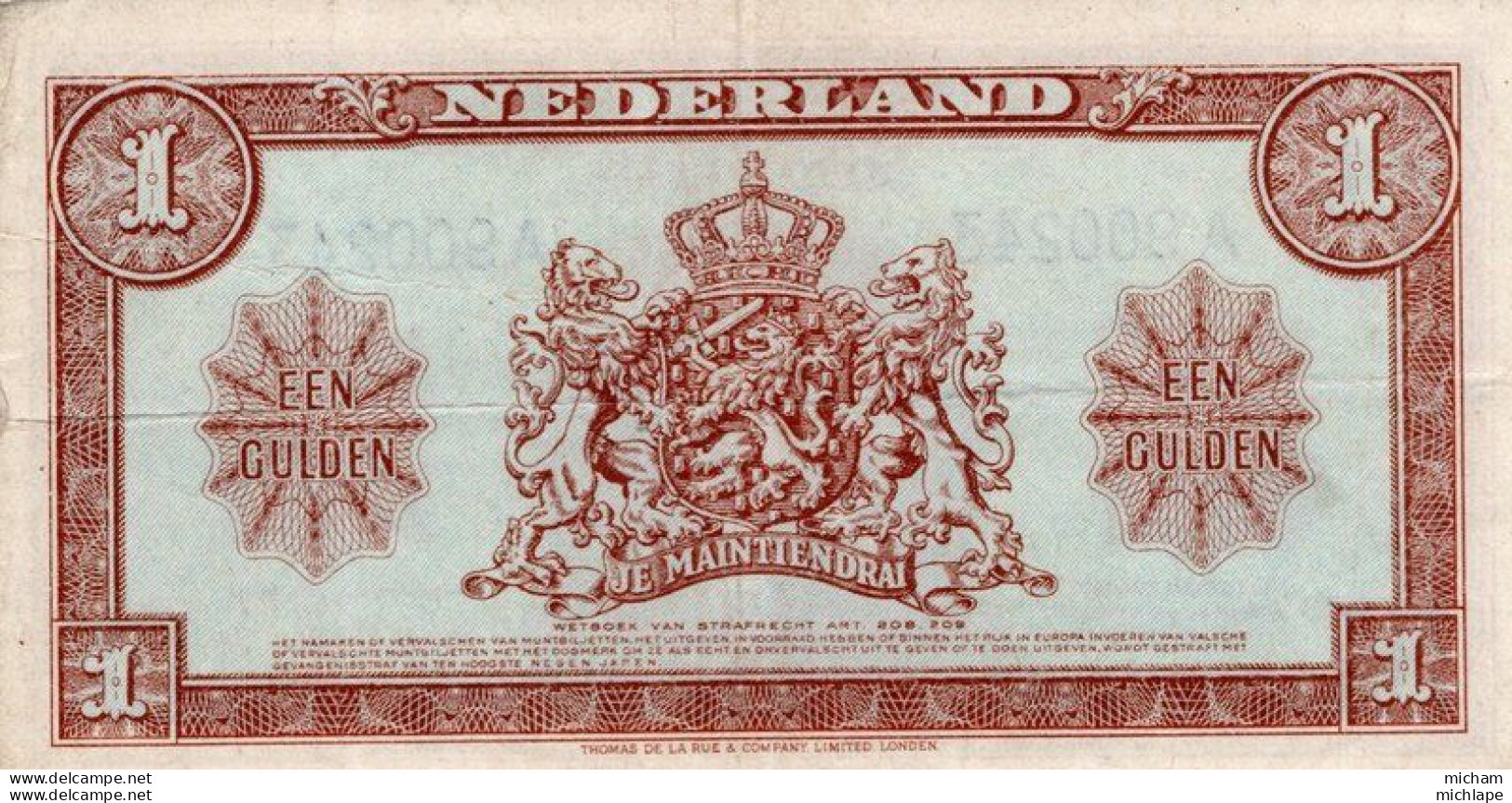 Billet - PAYS BAS - 1 Gulden - Nederland -   A  900243  - Mai 1945 - Otros & Sin Clasificación