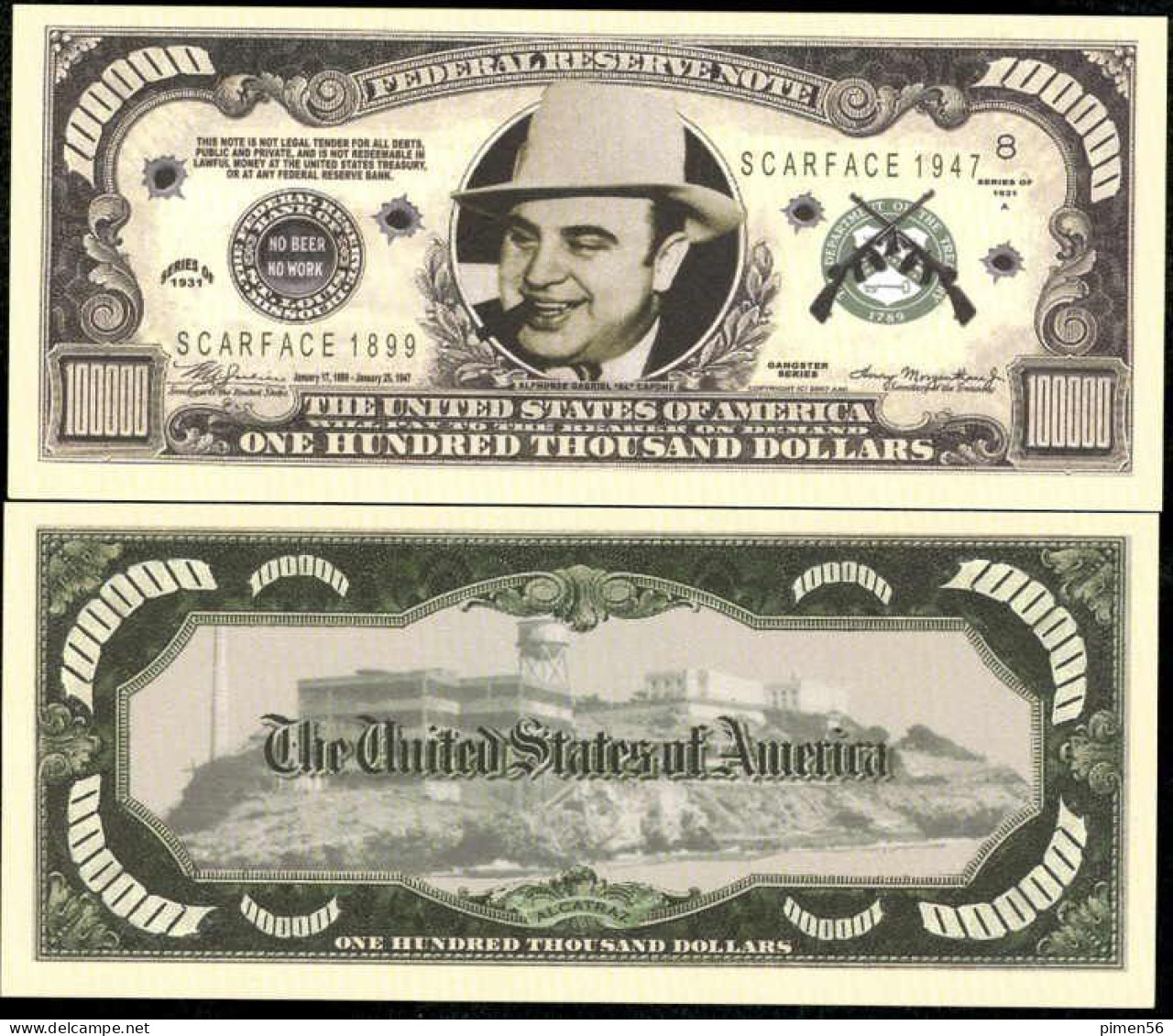 USA - FANTASY NOTE - AL  CAPONE , SCARFACE - UNC / SERIES  GANGSTER - Other & Unclassified