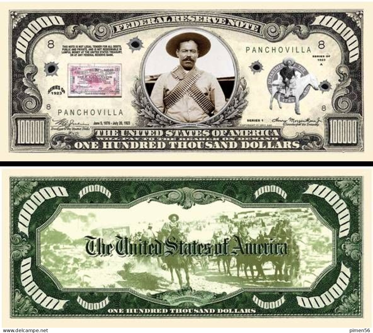 USA - FANTASY NOTE - PANCHO  VILLA - UNC / SERIES  GANGSTER - Sonstige & Ohne Zuordnung