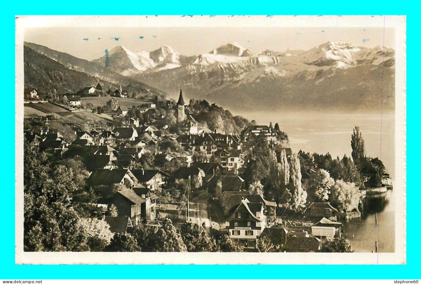 A001 / 269 Suisse Hilterfingen Am Thunersee Mit Eiger ( Timbre ) - Hilterfingen