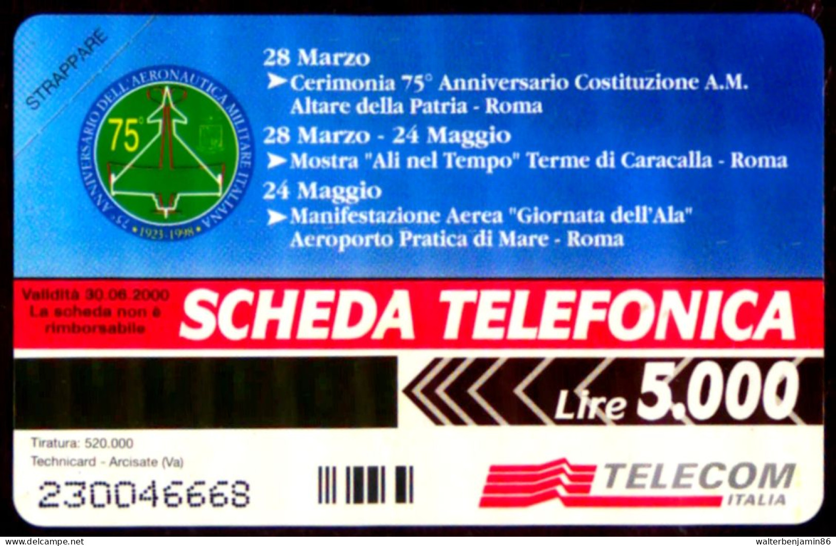 G 773 C&C 2866 SCHEDA TELEFONICA NUOVA MAGNETIZZATA AREONAUTICA MILITARE - Collezioni