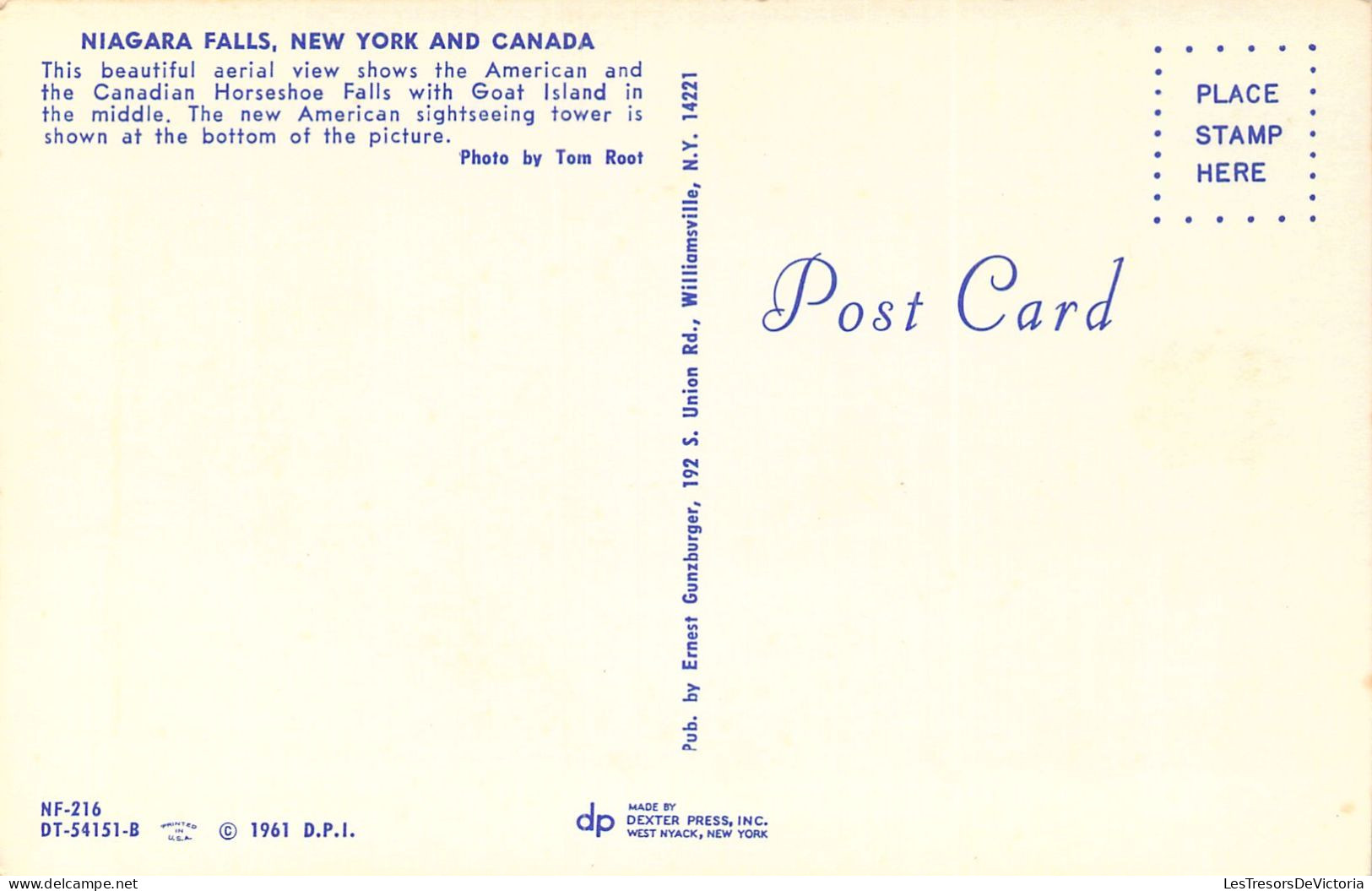 CANADA - Niagara Falls - New York And Canada - Aerial View - Carte Postale Ancienne - Ohne Zuordnung