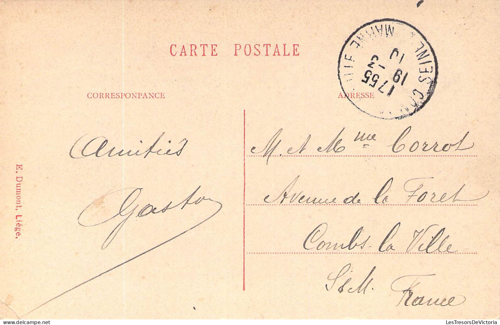 BELGIQUE - LIEGE - La Poste - E Dumont - Carte Postale Ancienne - Liege