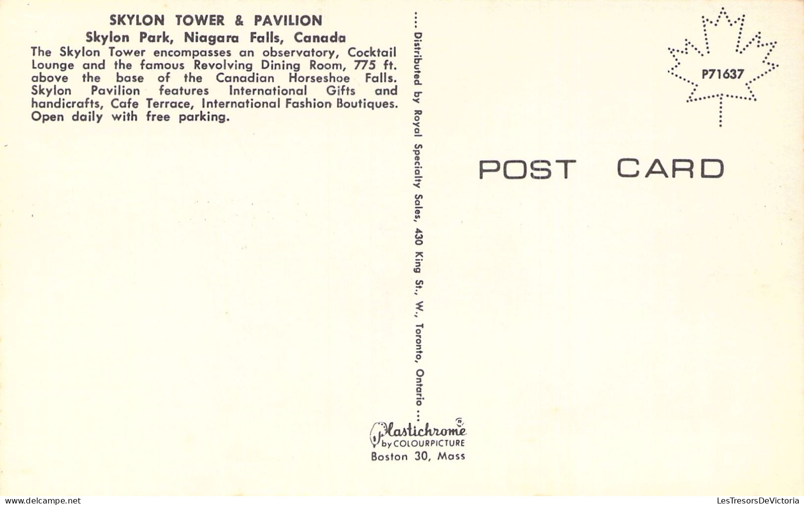 CANADA - Skylon Tower Et Pavillon - Carte Postale Ancienne - Ohne Zuordnung