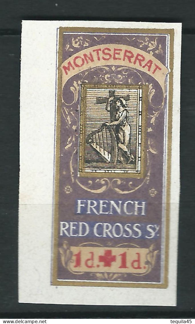 VIGNETTE DELANDRE Red Cross "Comité De Montserrat" - WWI WW1 Cinderella Poster Stamp Grande Guerre 1914 1918 - Croix Rouge