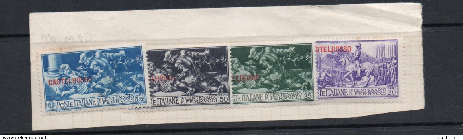 AEGEAN / CASTELROSSO   -1930 FERRUCCI 20C. 25C  50C AND 1L25 MINT HINGED  SG CAT £23 - Egée (Coo)