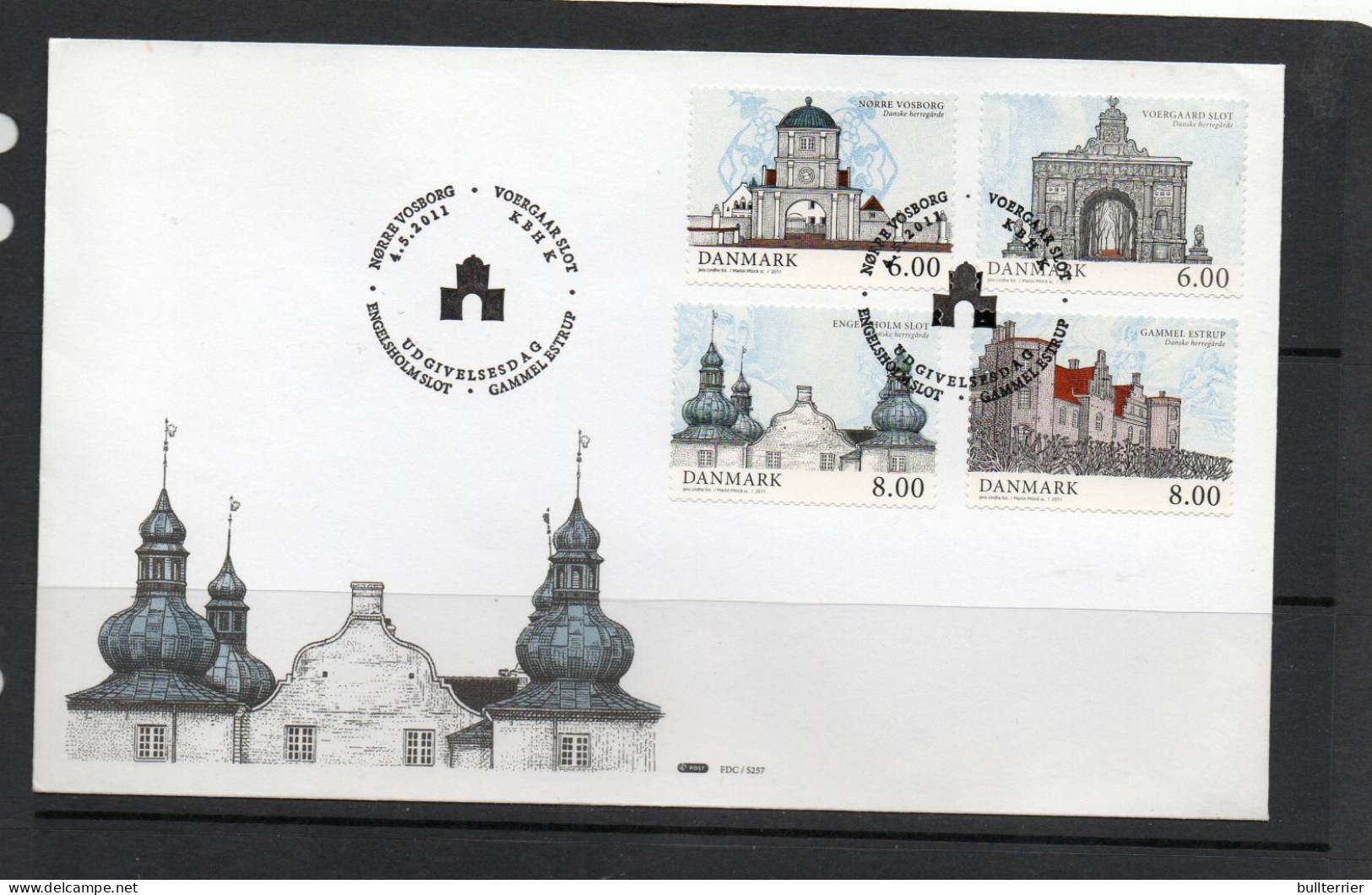 DENMARK - 2011- ARCHITECTURE SET OF 4 ON ILLUSTRATED FDC, - Briefe U. Dokumente