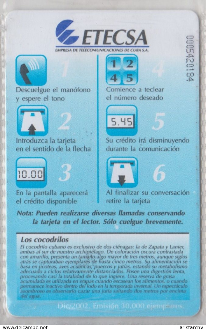 CUBA 2002 CROCODILE - Cocodrilos Y Aligatores