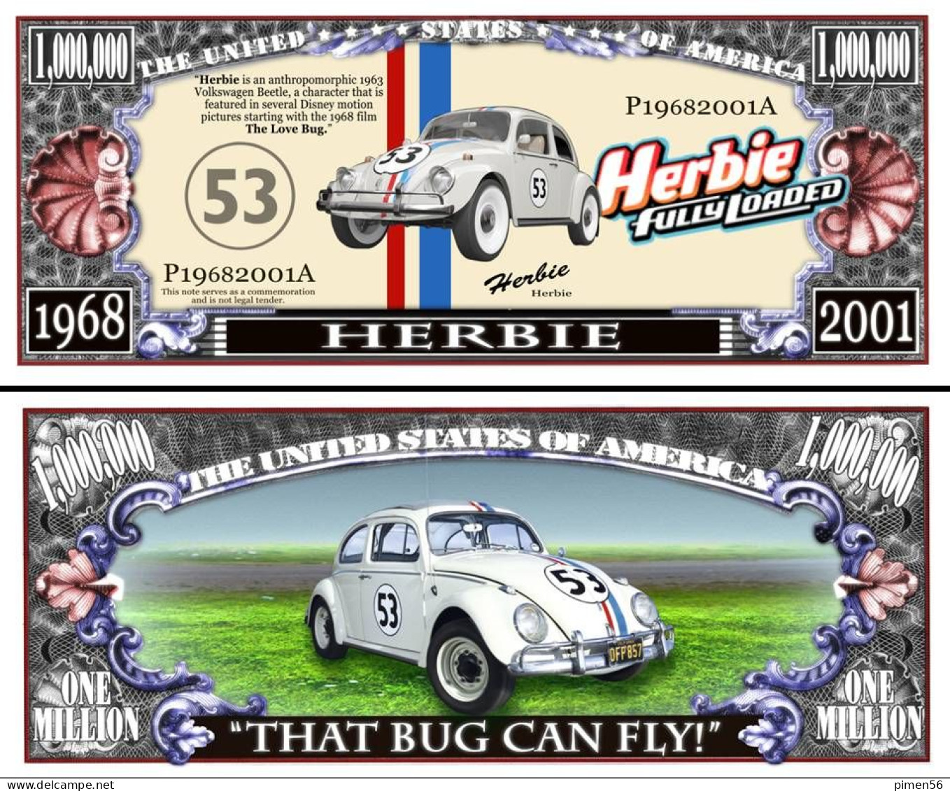 USA - FANTASY NOTE - HERBIE , THE  LOVE  BUG - UNC - Other & Unclassified