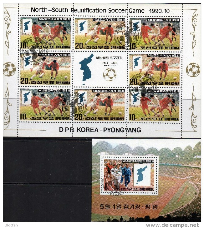 Fußball-Spiel 1990 Südkorea Gegen Nord-Korea 3139/0 KB+Block 259 O 11€ Bloque Hoja Bloc Sport M/s Soccer Sheets Bf Corea - Asian Cup (AFC)