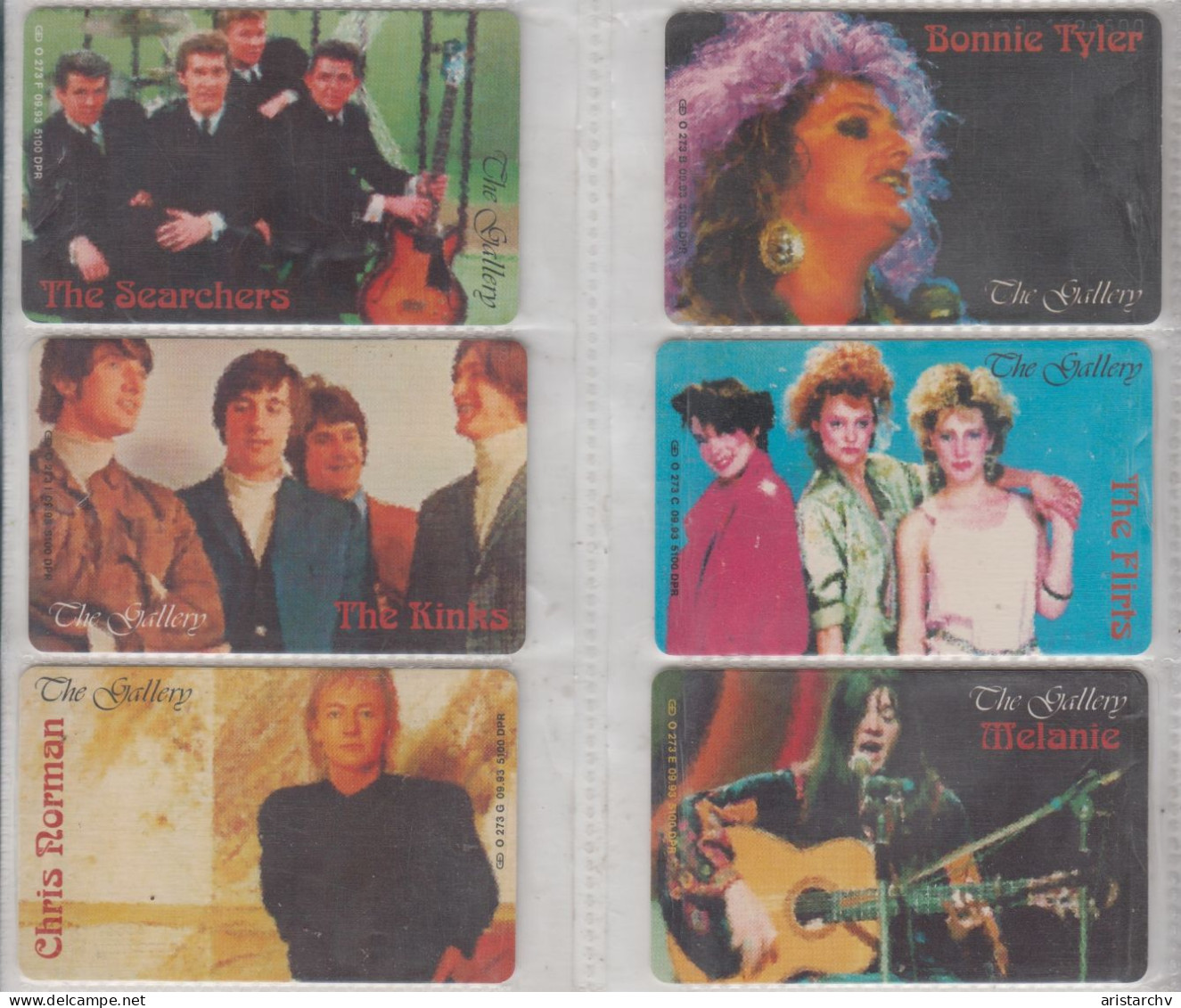 GERMANY 1993 ROCK MUSIC THE GALLERY SEARCHERS KINKS CHRIS NORMAN BONNIE TYLER FLIRTS MELANIE 6 CARDS - Musique