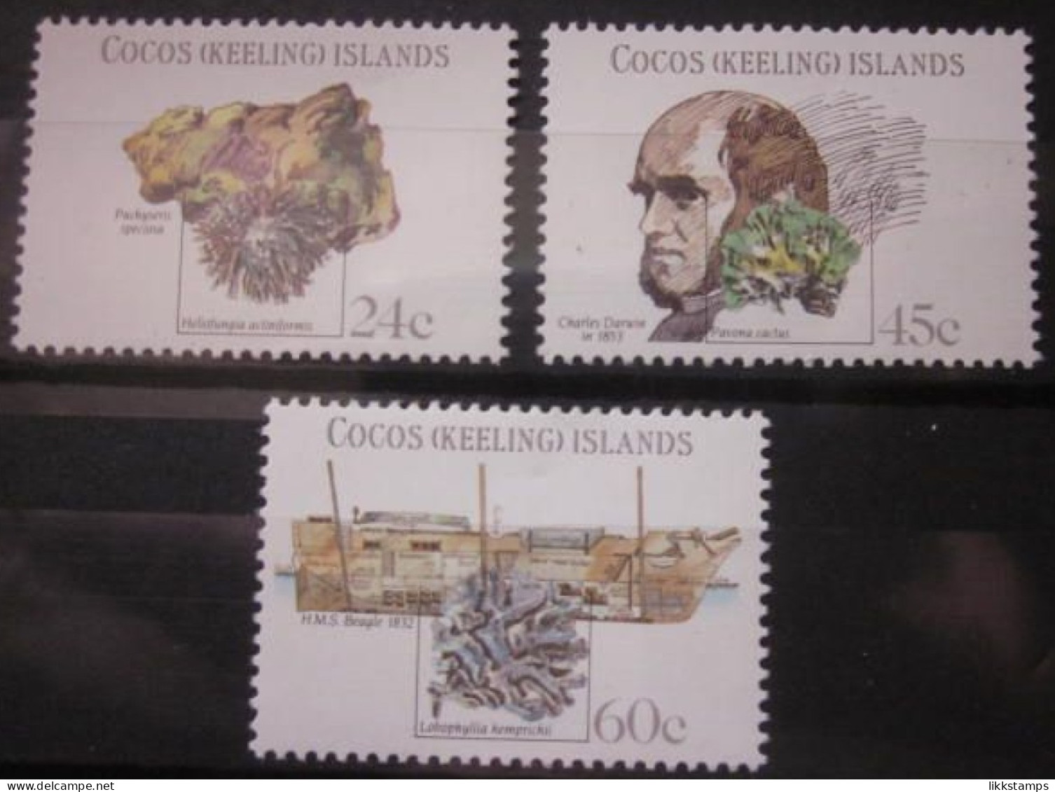 COCOS (KEELING) ISLANDS 1981 ~ S.G. 75 - 77, ~ THE 150th ANNIVERSARY OF CHARLES DARWIN'S VOYAGE. ~  MNH #02933 - Cocos (Keeling) Islands