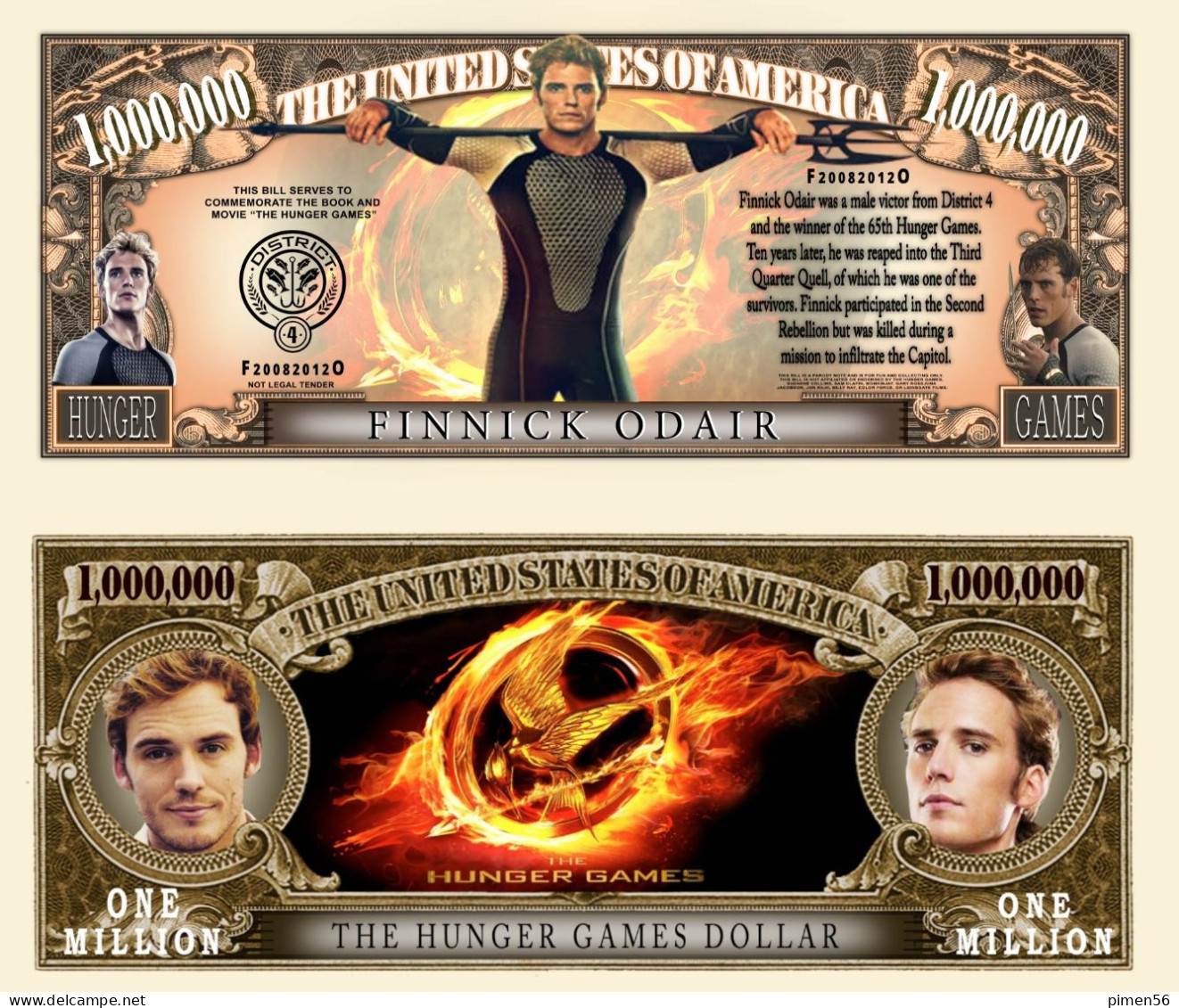 USA - FANTASY NOTE - FINNICK  ODAIR - UNC / SERIES  HUNGER  GAMES - Other & Unclassified