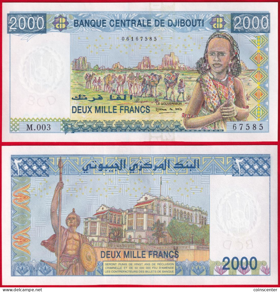 Djibouti 2000 Francs 2008 P-43 UNC - Dschibuti