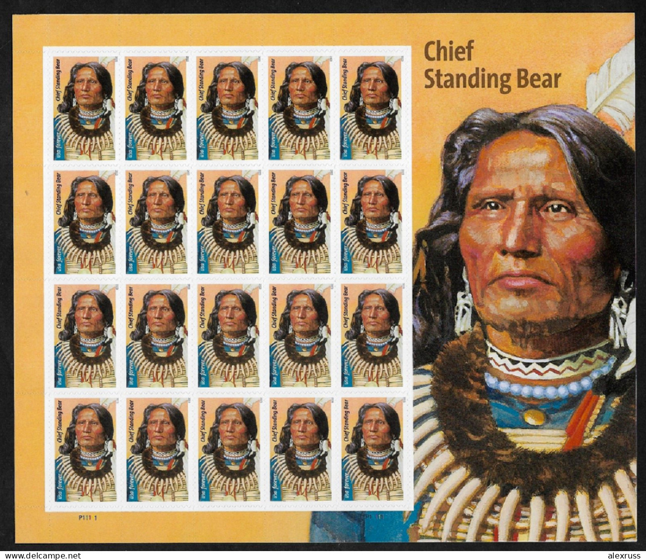 US 2023 Indian Ponca Chief Standing Bear Sheet Of 20 Forever Stamps Scott # 5799, MNH** - Feuilles Complètes