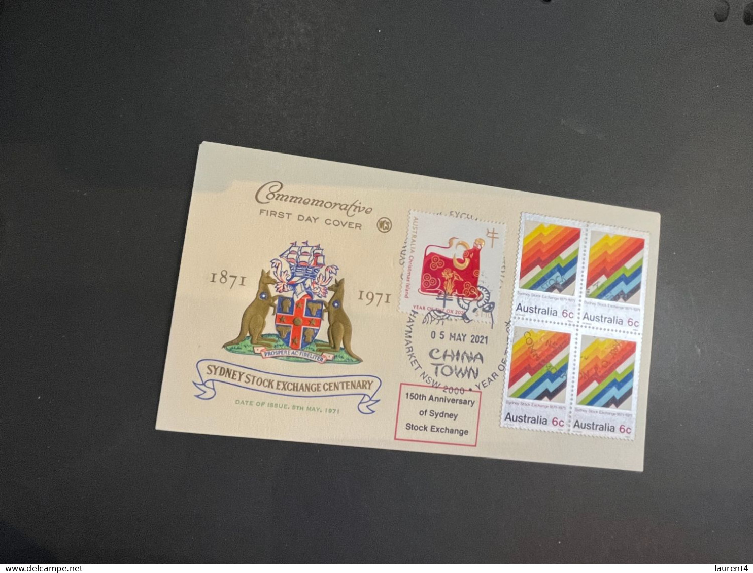 (N1 R 29) (Australia) 150th Anniversary Of Sydney Stock Exchange (5th May 1971 - 5th May 2021) On 1971 Cover (Nº4332) - Brieven En Documenten