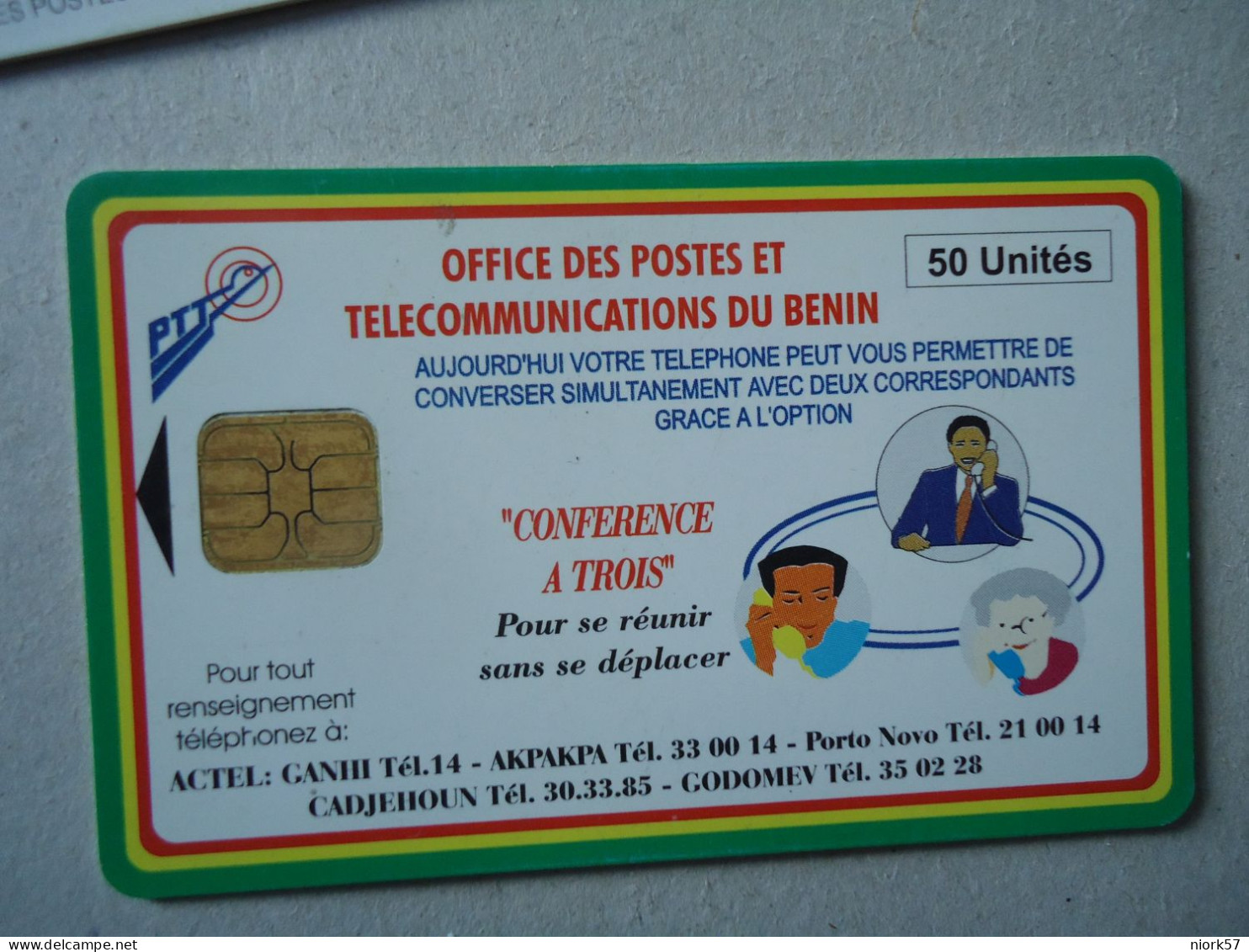 BENIN   USED CARDS CONFERENCE A ROIS  TELEPHONES - Benin