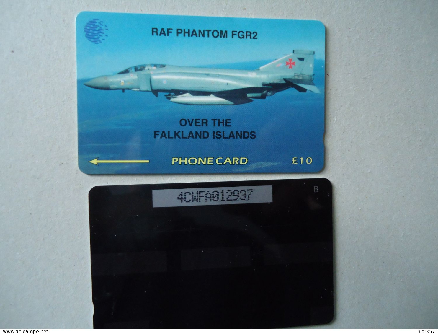 FALKLAND ISLANDS USED CARDS  AIRPLANES PHANTOM RAF  FGR2 - Aviones