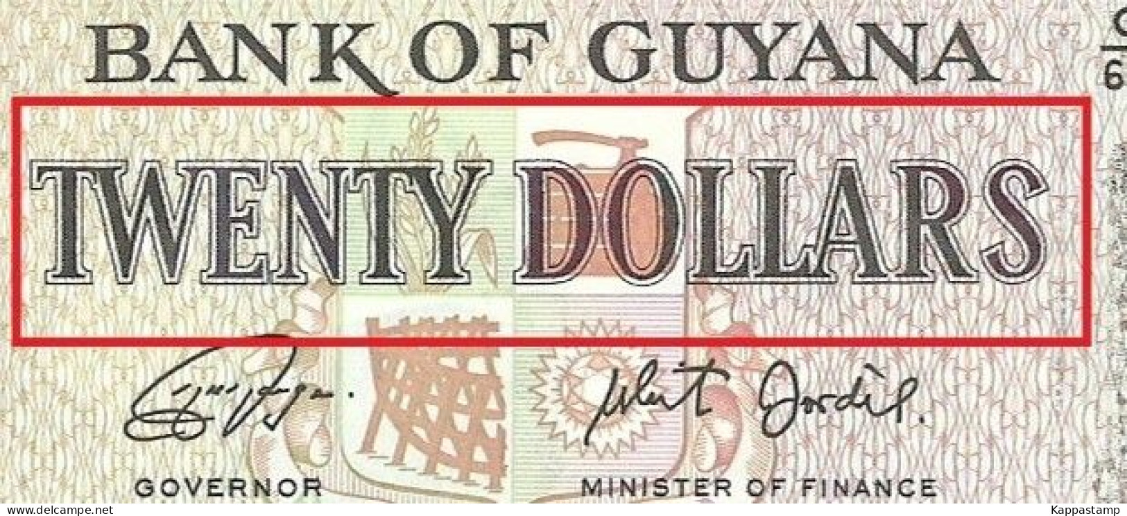 Guyana 20 Dollar FDS 2018 Errore Di Stampa P-39gx UNC, (B/1-8 - Guyana