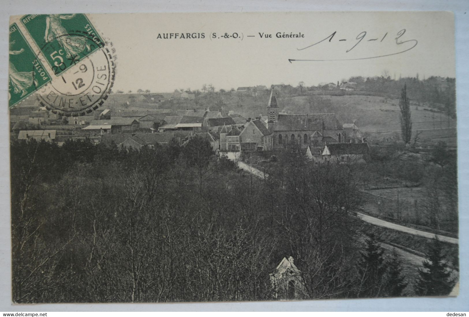 Cpa Auffargis Vue Générale 1912 - TER24 - Auffargis
