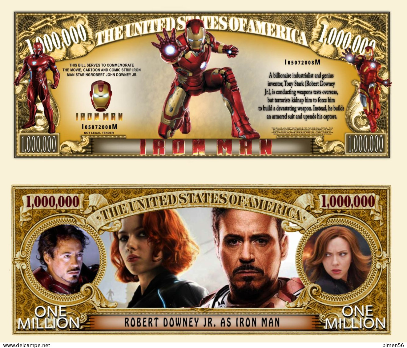 USA - FANTASY NOTE - ROBERT  DOWNEY  JR.  AS  IRONMAN -  UNC - Other & Unclassified