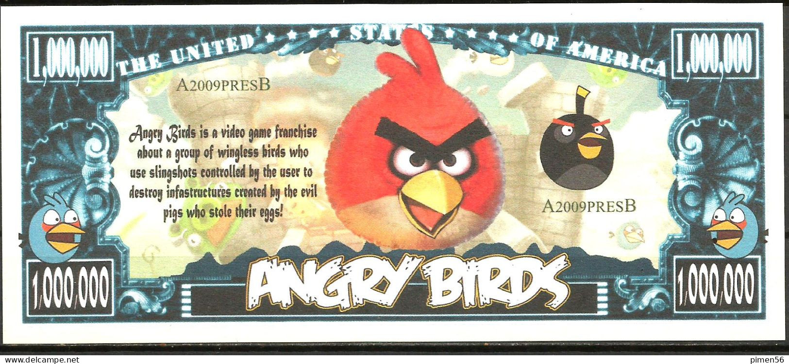 USA - FANTASY NOTE - ANGRY  BIRDS , THE  VIDEO  GAME -  UNC - Sonstige & Ohne Zuordnung
