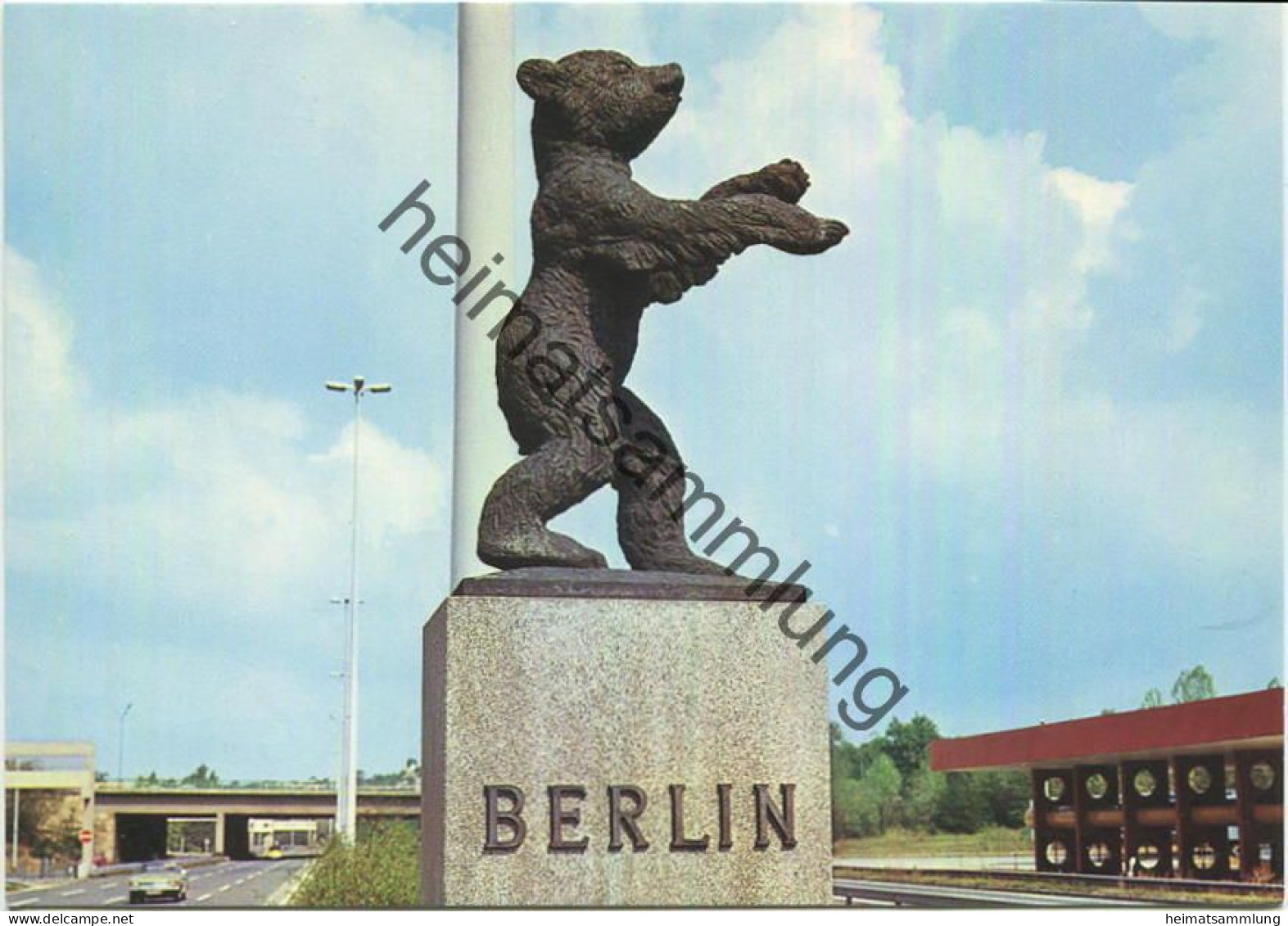 Berlin - Berliner Bär Am Grenzübergang Drei-Linden - AK Grossformat - Zehlendorf