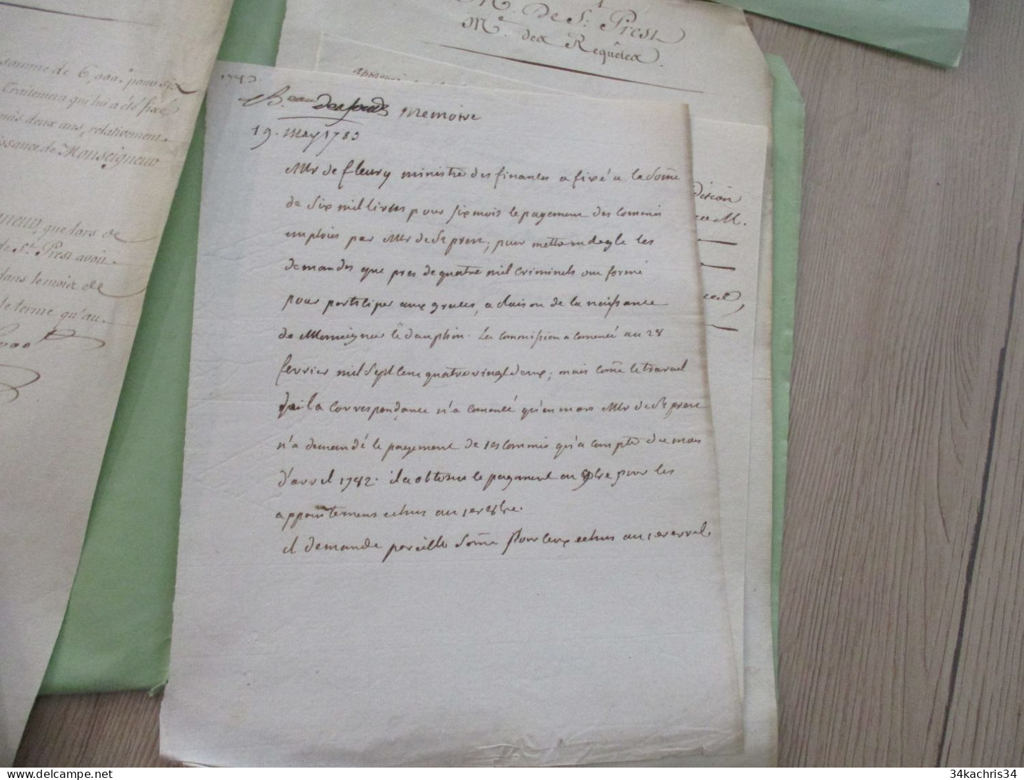 DE PRIEST Archive 4 Document Manuscrits De Travail Maitre Des Requêtes Du Roi XVIII ème - Manuscripten