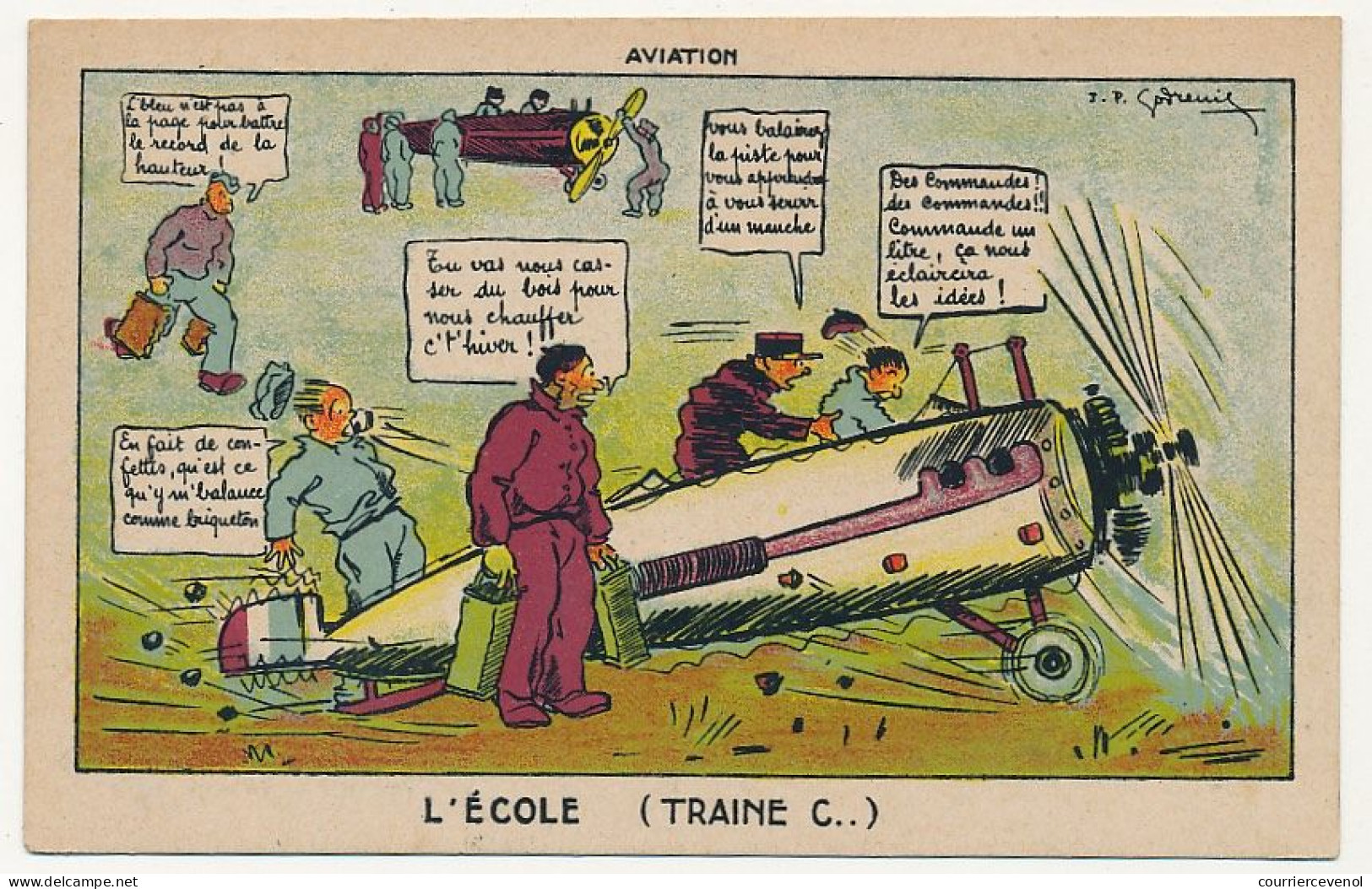CPA - Aviation - "L'Ecole"  - Humoristique - Sonstige & Ohne Zuordnung