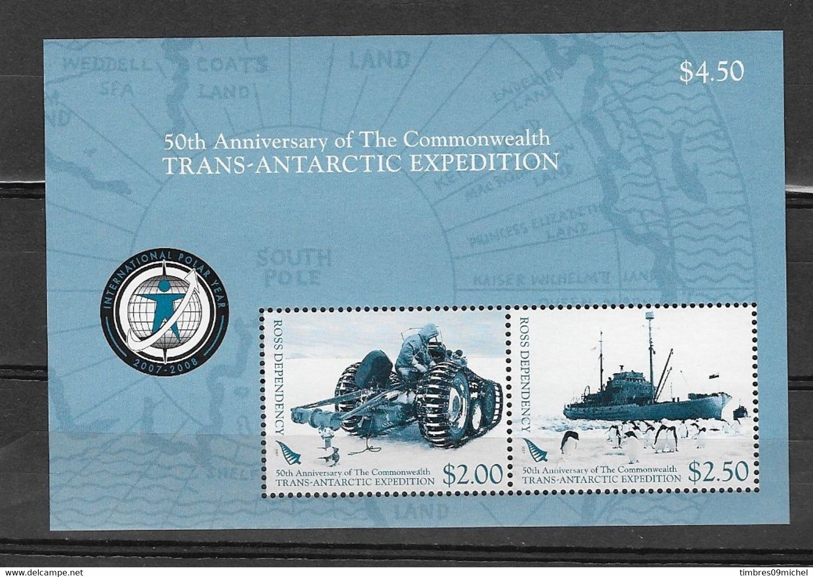 Dépendance De Ross (Nouvelle Zélande) Bloc Feuillet N° 1**Trans-Antarctique - Nuevos